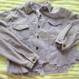 POL Lavender Corduroy Teddy Jacket